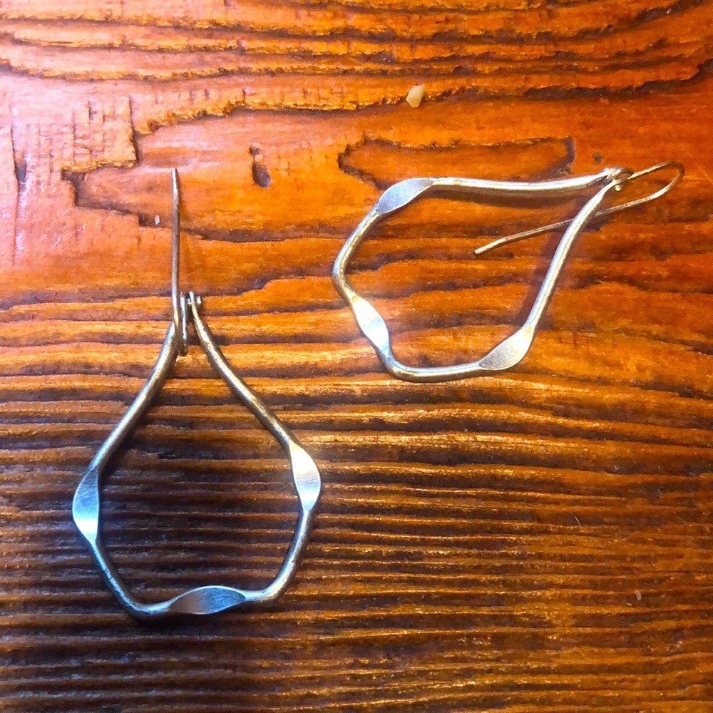Silver hammered earrings